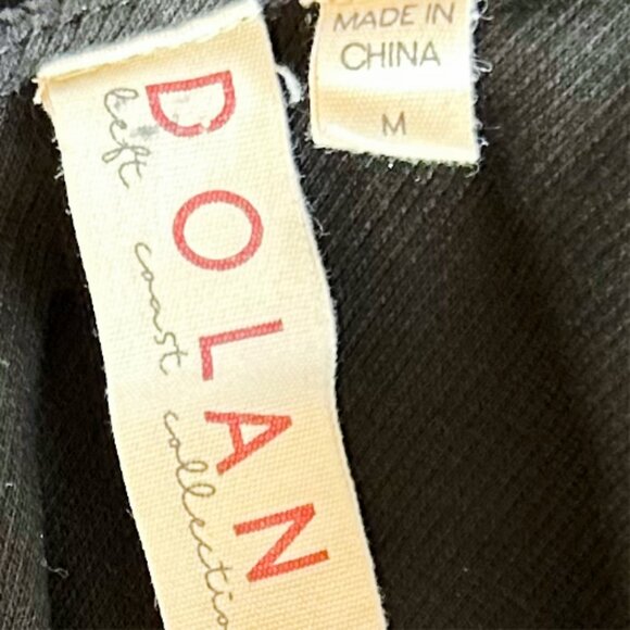 Dolan Left Coast Ruffled V-Neck Top Black M Ribbed Knit Feminine Ruffle Blouse - Picture 7 of 9